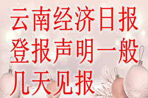 云南經(jīng)濟(jì)日?qǐng)?bào)登報(bào)聲明一般幾天見報(bào)？